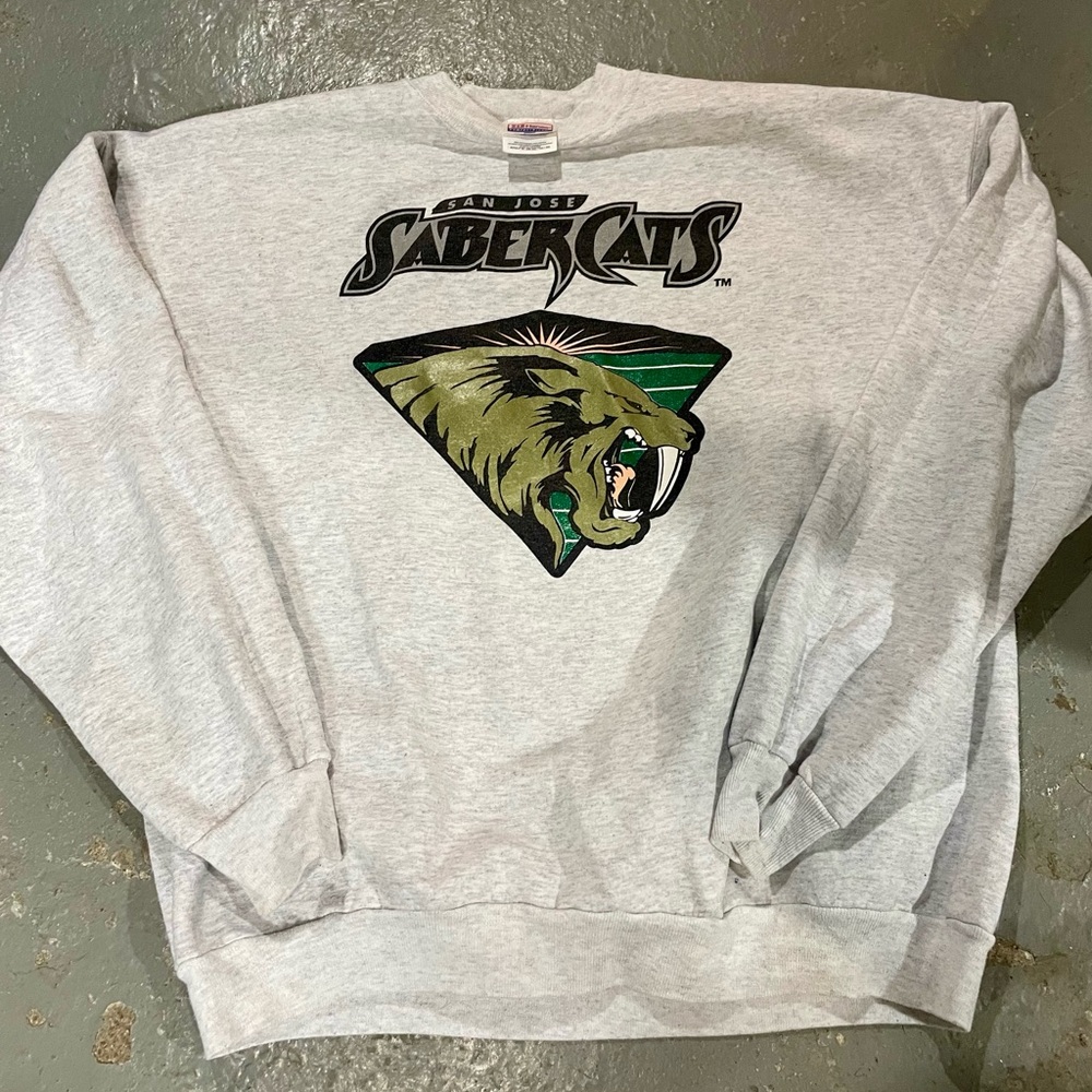 San Jose Sabrecats Arena Football Team crewneck sweatshirt - Hanes tag - 90s